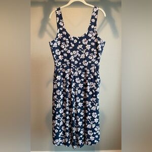 Pact Navy Floral Organic Cotton Dress, women’s size M